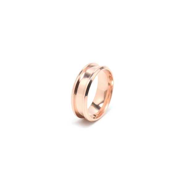 

PandaHall 201 Stainless Steel Grooved Finger Ring Settings, Ring Core Blank, for Inlay Ring Jewelry Making, Rose Gold, Inner Diameter: 21mm...