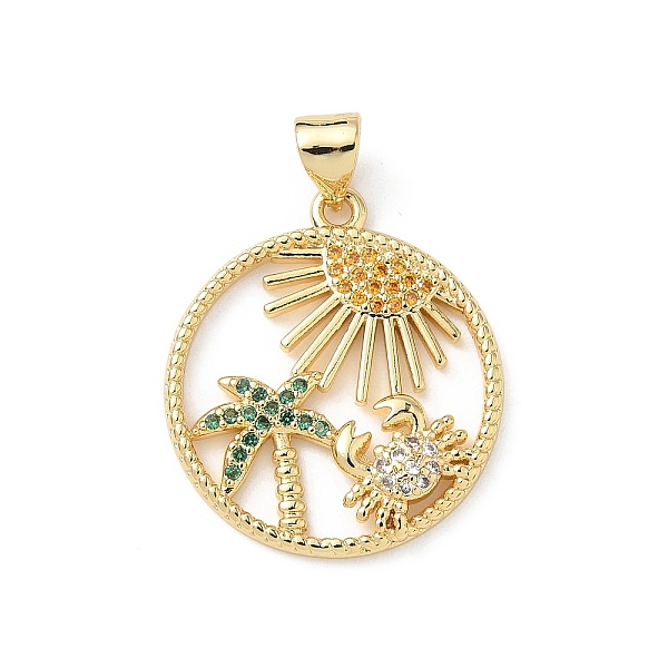 Brass Micro Pave Cubic Zirconia Pendants