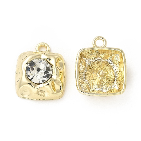 

PandaHall Rack Plating Alloy Glass Pendants, Square Charms, Clear, Cadmium Free & Lead Free, Light Gold, 17x14x6mm, Hole: 2mm Alloy+Glass...