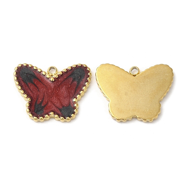 

PandaHall 304 Stainless Steel Enamel Pendants, Real 18K Gold Plated, Butterfly Charm, Saddle Brown, 14x18x2mm, Hole: 1.4mm Stainless...