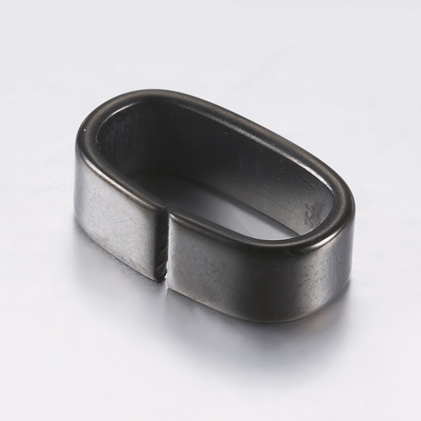 

PandaHall 304 Stainless Steel Slide Charms, Oval, Gunmetal, 16x9.5x4.5mm, Hole: 6x12.5mm 304 Stainless Steel Oval