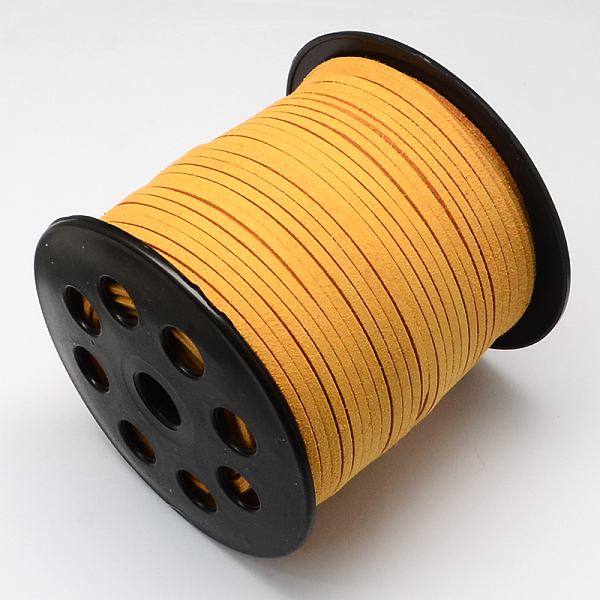 

PandaHall Eco-Friendly Faux Suede Cord, Faux Suede Lace, Orange, 3.0x1.4mm, about 98.42 yards(90m)/roll Faux Suede Orange