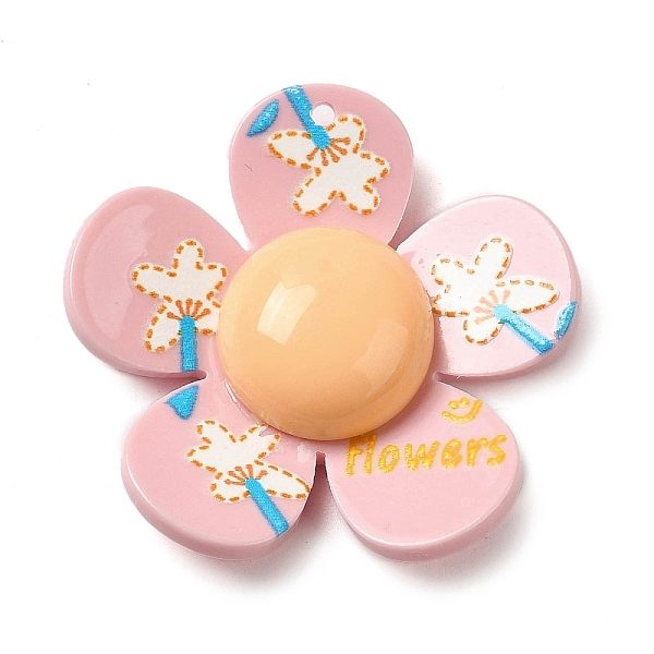 

PandaHall Opaque Resin & Acrylic Pendants, 5-Petal Flower Charms, Pink, 33x34x8mm, Hole: 1.2mm Resin Flower Pink