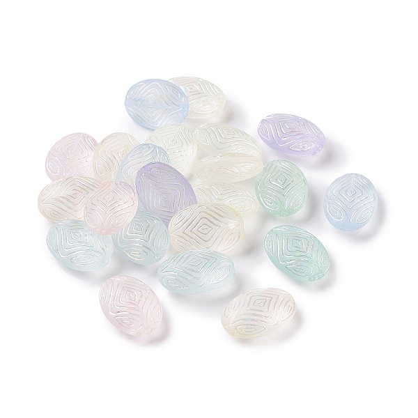 

PandaHall Transparent Frosted Acrylic Beads, AB Color Plated, Oval, Mixed Color, 17.5x12.5x7mm, Hole: 1.5mm, 570pcs/500g Acrylic Oval..., Multicolor