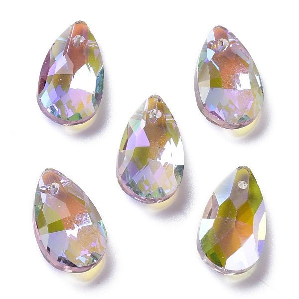 

PandaHall Faceted Teardrop Glass Pendants, Violet, 16x9x5mm, Hole: 1mm Glass Teardrop Purple