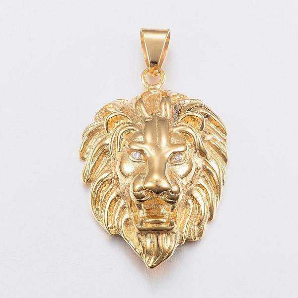 

PandaHall Lion Head 304 Stainless Steel Pendants, King of The Jungle Charms, Golden, 48.5x35.5x19mm, Hole: 6.5x10mm 304 Stainless Steel Lion