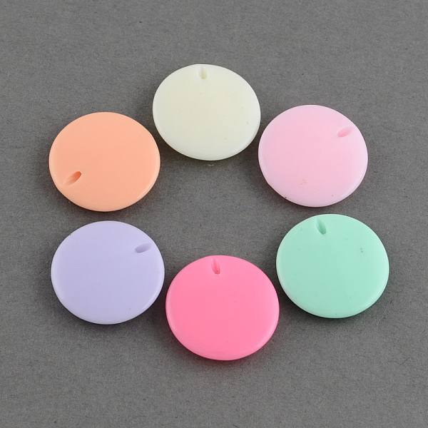 

PandaHall Opaque Acrylic Beads, Flat Round/Lentil, Mixed Color, 19.5x4.5mm, Hole: 1mm, about 300pcs/500g Acrylic Flat Round Multicolor