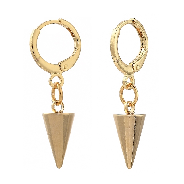 

PandaHall Brass Huggie Hoop Earring, with Spike/Cone 304 Stainless Steel Pendants, Golden, 29.5mm, Pin: 0.8mm 304 Stainless Steel Cone