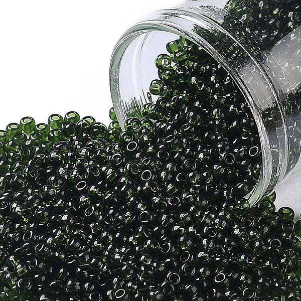 

PandaHall TOHO Round Seed Beads, Japanese Seed Beads, (940) Transparent Olivine, 11/0, 2.2mm, Hole: 0.8mm, about 1110pcs/bottle, 10g/bottle..., Green