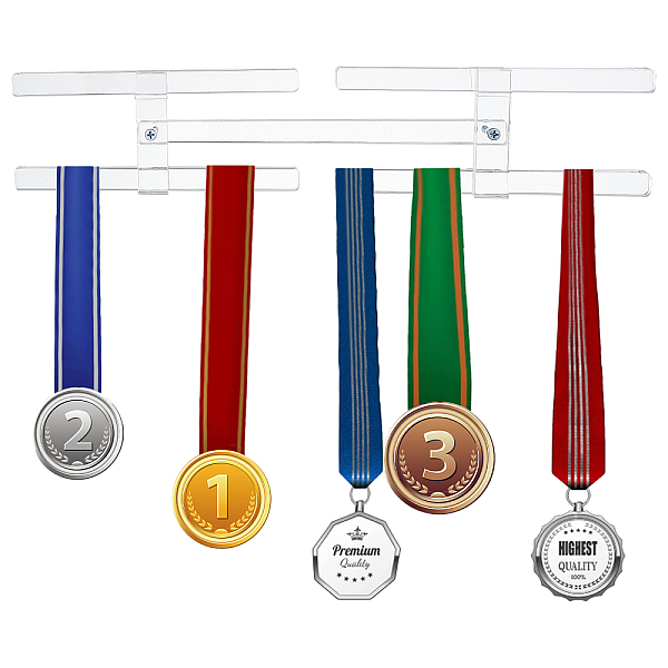 

PandaHall AHANDMAKER Medal Hanger Display, Clear Acrylic Medal Holder Racks Wall Mount Easy to Install Medals Display Stand for Sports...