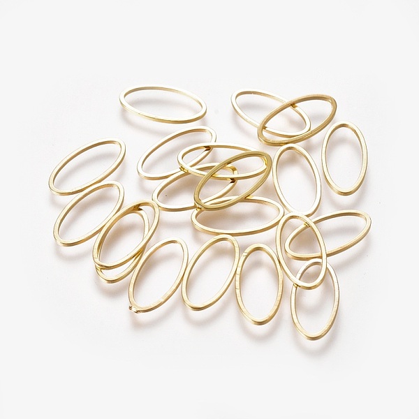 

PandaHall Brass Linking Rings, Oval, Golden, 16x8x1mm Brass Ring