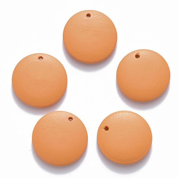 

PandaHall Painted Wood Pendants, Flat Round, Orange, 20x4mm, Hole: 1.5mm Wood Flat Round Orange