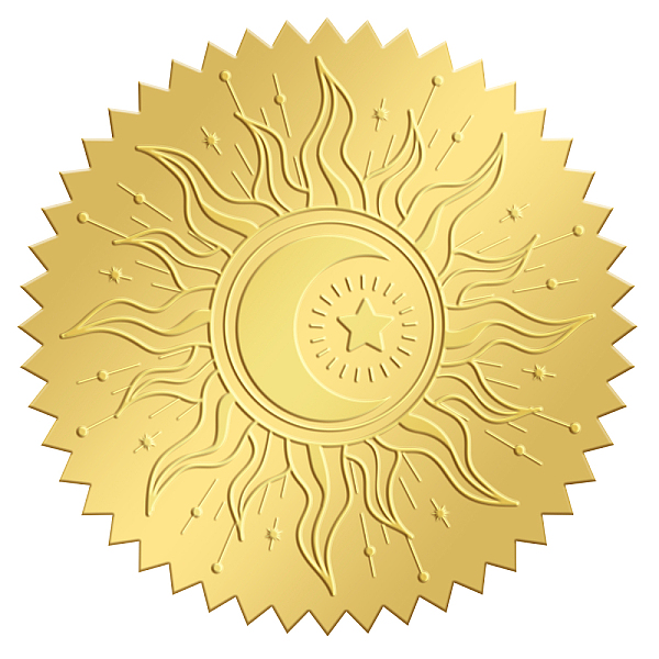

PandaHall CRASPIRE 100pcs Gold Foil Stickers Embossed Certificate Seals Self-adhesive Stickers Medal Decoration Stickers Certification...