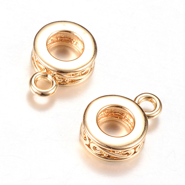 

PandaHall Brass Tube Bails, Loop Bails, Light Gold, 11x7.5x3mm, Hole: 1.5mm, Inner Diameter: 4mm Brass Donut