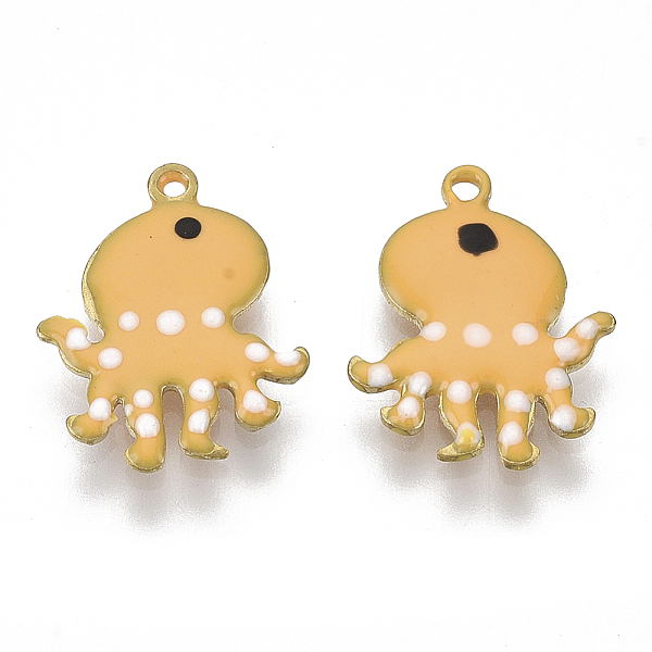 

PandaHall Alloy Enamel Charms, Enamelled Sequins, Octopus, Orange, 14x11x1.5mm, Hole: 1mm Alloy+Enamel Other Animal Orange