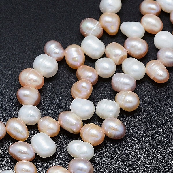 

PandaHall Natural Cultured Freshwater Pearl Beads Strands, Potato, PeachPuff, 7~11x7~8mm, Hole: 0.8mm, about 59pcs/strand, 14.7 inch(36cm)..., Brown