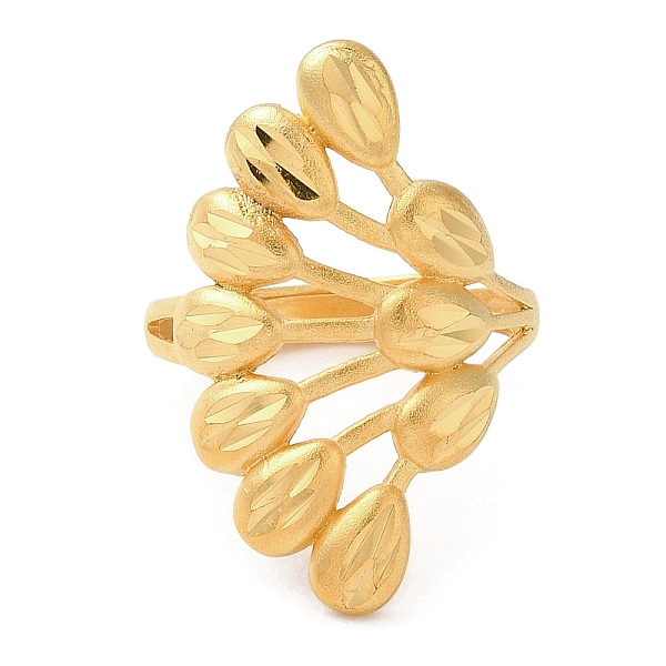 

PandaHall Light Gold Brass Adjustable Rings for Women, Teardrop, Inner Diameter: 19mm Brass Teardrop