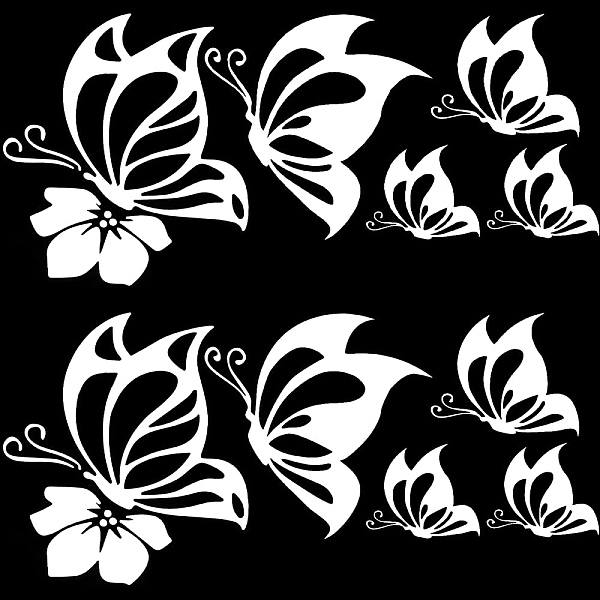 

PandaHall Gorgecraft 4 Sheets 2 Styles PVC Waterproof Car Stickers, Self-Adhesive Decals, for Vehicle Decoration, Butterfly, White...