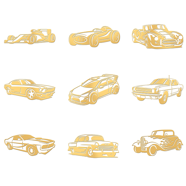 

PandaHall Nickel Decoration Stickers, Metal Resin Filler, Epoxy Resin & UV Resin Craft Filling Material, Car Pattern, 40x40mm, 9 style...