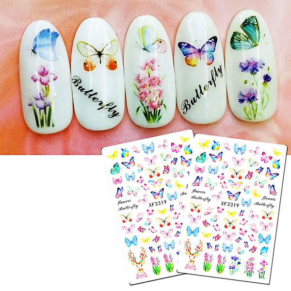 

PandaHall Foil Transfer Autumn Nail Art Sticker, Watermark Small Daisies Flower Designs Decals, for Women Girls DIY Nail Art Decoration..., Pink