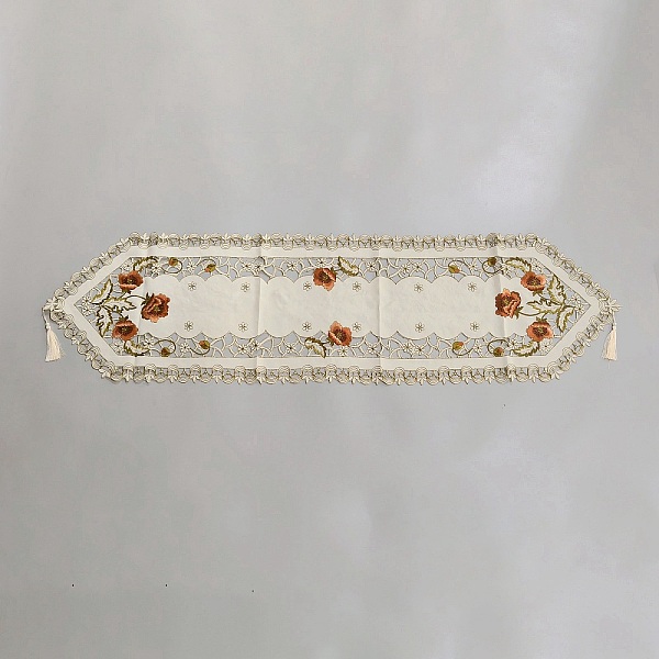 Flower Pattern Embroidery Polyester Table Cloths