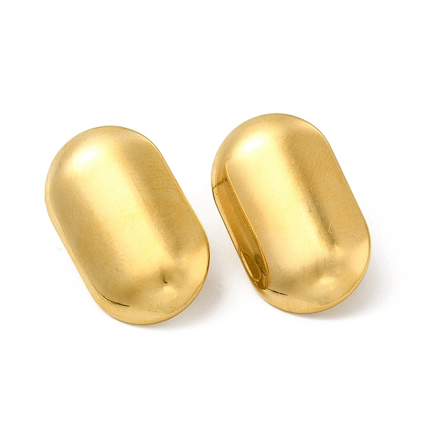 

PandaHall Ion Plating(IP) 304 Stainless Steel Stud Earrings, with Vertical Loops, Oval, Real 18K Gold Plated, 23.5x14mm, Hole: 4mm, Pin...