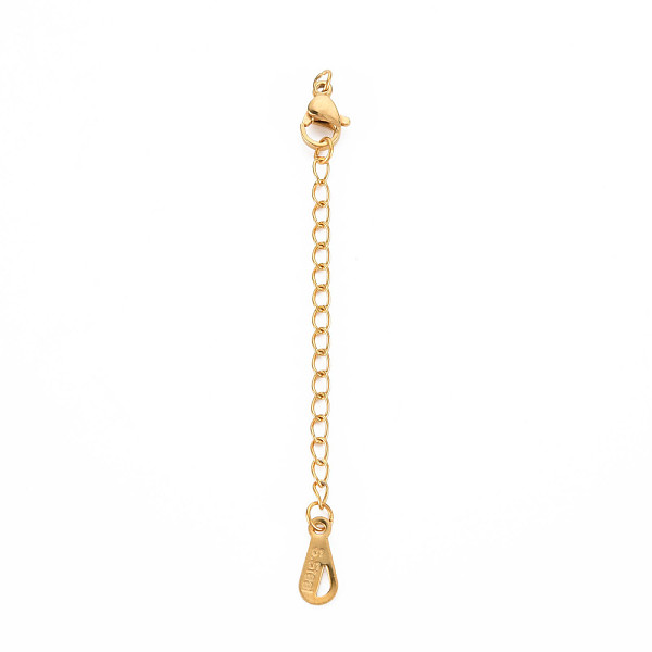 

PandaHall 304 Stainless Steel Chain Extender, Cadmium Free & Nickel Free & Lead Free, with Teardrop and Lobster Claw Clasps, Golden, 50mm...