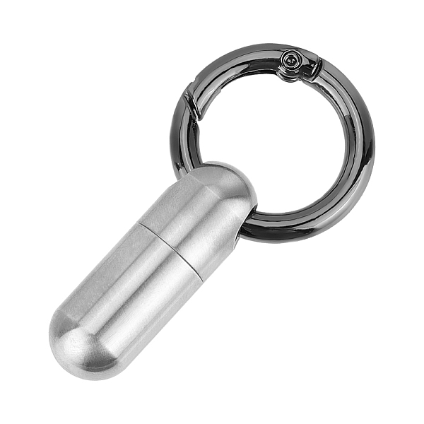 

PandaHall Alloy Small Portable Multi-use Box Keychain, Waterproof Twist-off Bottle, Column, for Cotton Swab, Toothpick, Platinum, 55mm Alloy...