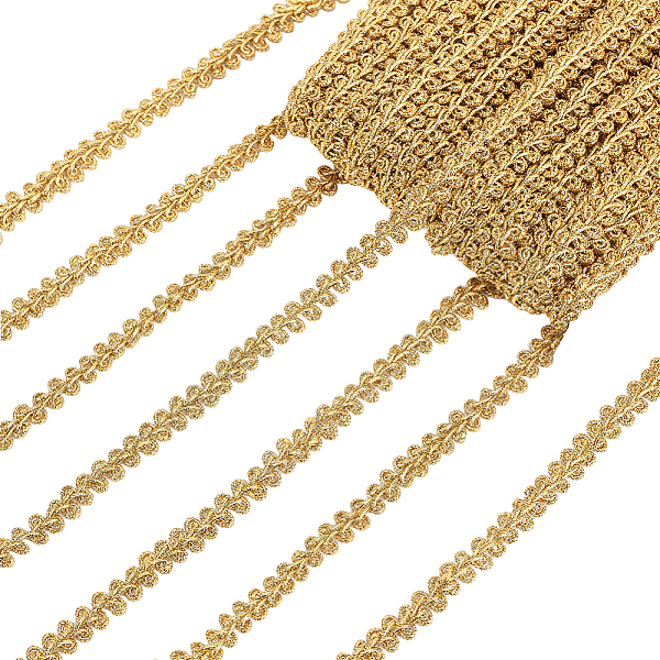 

PandaHall PH 25m/27.3 Yards Metallic Gimp Braid Trim, 0.39 inch/10mm Centipede Lace Ribbon Decorative Gold Fabric Trim forCostume Sewing...
