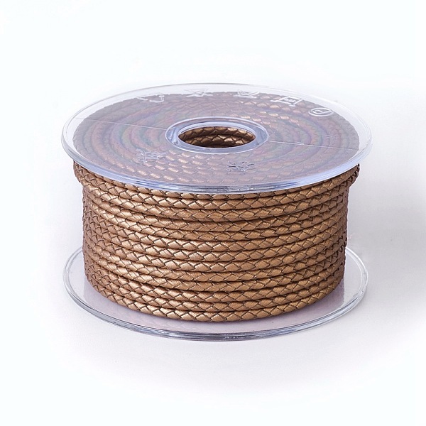 

PandaHall Braided Cowhide Cord, Leather Jewelry Cord, Jewelry DIY Making Material, Camel, 3mm, about 5.46 yards(5m)/roll Cowhide Round Brown