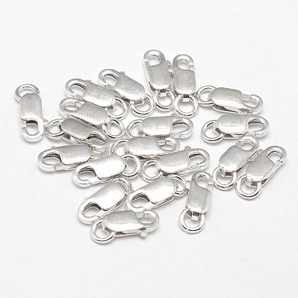 

PandaHall 925 Sterling Silver Lobster Claw Clasps, with Jump Rings, Silver, 12x4.3x2.5mm, Hole: 3mm, about 37pcs/20g Sterling Silver Others