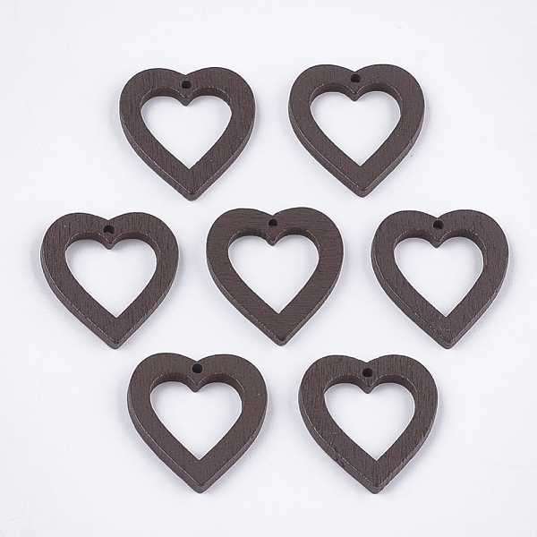 

PandaHall Painted Poplar Wood Pendants, Heart, Coconut Brown, 25x23x3mm, Hole: 1.5mm Wood Heart Brown