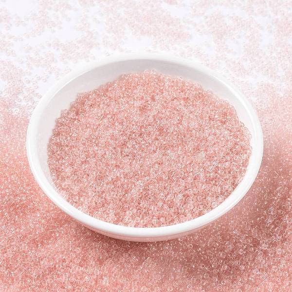 

PandaHall MIYUKI Round Rocailles Beads, Japanese Seed Beads, (RR155) Transparent Light Tea Rose, 15/0, 1.5mm, Hole: 0.7mm, about..., Pink
