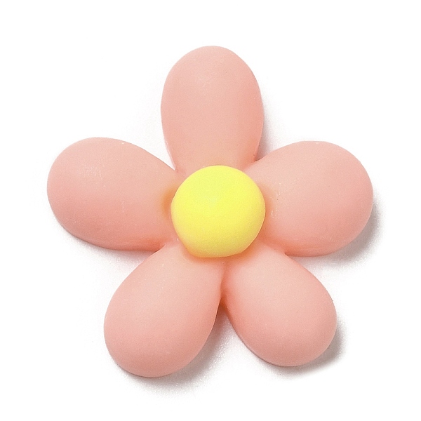

PandaHall Opaque Resin Cabochons, Frosted, Flower, Light Salmon, 23.5x23.5x7mm Resin Flower