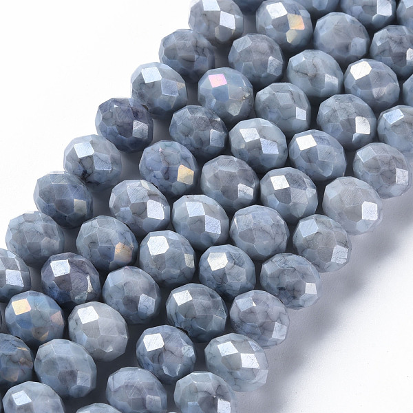 

PandaHall Opaque Baking Painted Glass Beads Strands, Faceted, Rondelle, Gray, 10x8mm, Hole: 1.5mm, about 63pcs/strand, 21.06 inch~21.26 inch...