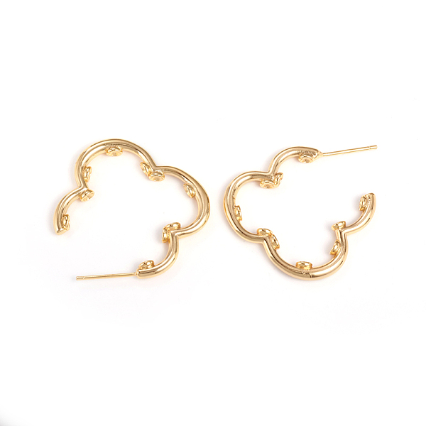 

PandaHall Brass Stud Earring Settings, with Sterling Silver, Cloud, Real 18K Gold Plated, Fit for 2.1mm Rhinestone, 30x30x3mm, Pin: 0.6mm...