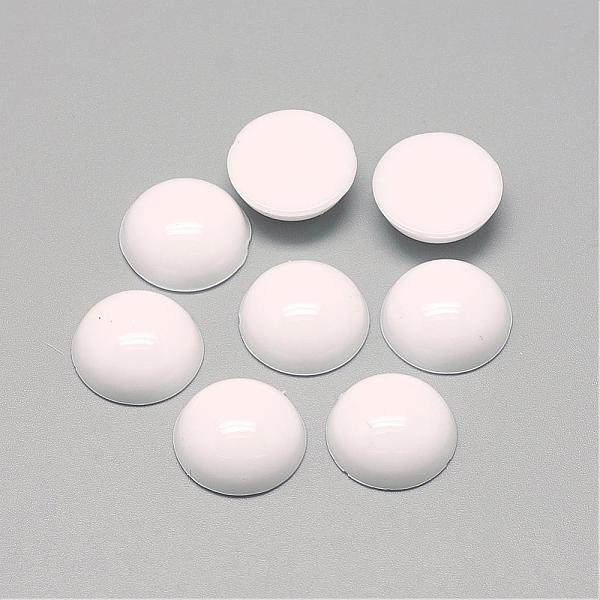 

PandaHall Acrylic Cabochons, Half Round/Dome, White, 20x6.5~7mm Acrylic Half Round White