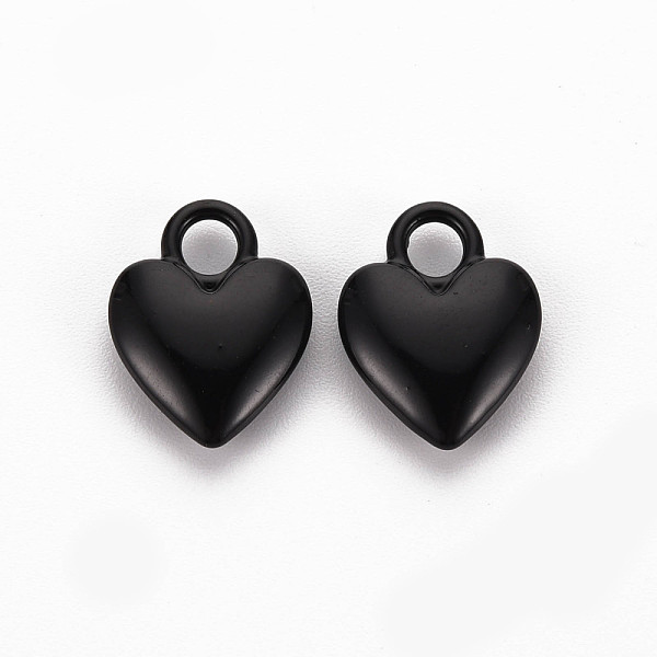 

PandaHall Spray Painted Alloy Charms, Cadmium Free & Lead Free, Heart, Black, 14.5x11x4mm, Hole: 3mm Alloy Heart Black