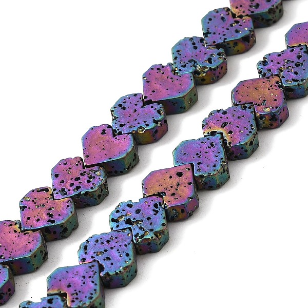 

PandaHall Electroplated Natural Lava Rock Beads Strands, Heart, Rainbow Plated, 8x8.5x3mm, Hole: 1mm, about 60pcs/strand, 16.54''(42cm) Lava...
