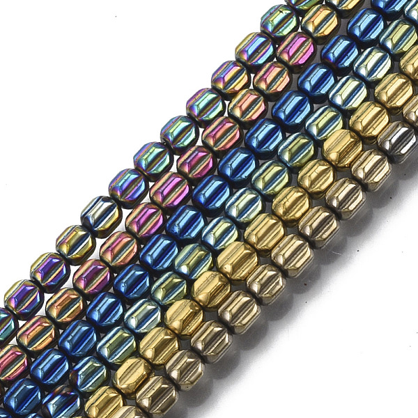 

PandaHall Electroplate Non-magnetic Synthetic Hematite Beads Strands, Corrugated Beads, Pumpkin, Mixed Color, 3.5x3.5mm, Hole: 1mm, about..., Multicolor