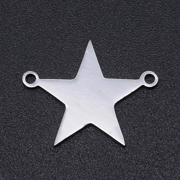

PandaHall 201 Stainless Steel Links connectors, Laser Cut, Blank Stamping Tag, Star, Stainless Steel Color, 14x18x1mm, Hole: 1.5mm 201...