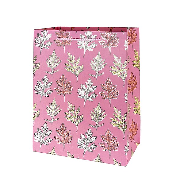 

PandaHall Paper Bags with Handle, with Cotton Cord Handles, Merchandise Bag, Gift, Party Bag, Rectangle with Maple Leaf Pattern, Hot Pink...