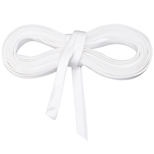 PandaHall BENECREAT 39ft Women's Tie Back for Wedding Bridal Gown White Flat Polyester Grosgrain Ribbons for Wedding Dress Zipper...