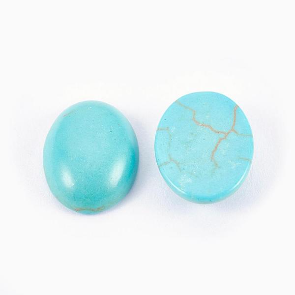 

PandaHall Synthetic Turquoise Cabochons, Oval, Dark Turquoise, 10x8x4mm Synthetic Turquoise Oval Green