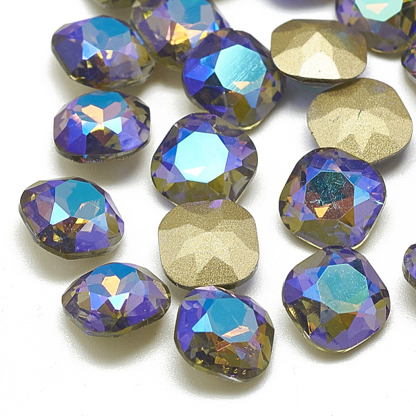 

PandaHall DIY Pointed Back K9 Glass Rhinestone Cabochons, Random Color Back Plated, Faceted, Square, Black Diamond, 6x6x3.5mm Glass...
