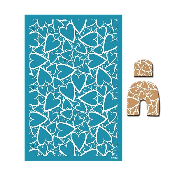 

PandaHall Polyester Silk Screen Printing Stencil, Reusable Polymer Clay Silkscreen Tool, for DIY Polymer Clay Earrings Making, Heart, 15x9cm..., Cyan