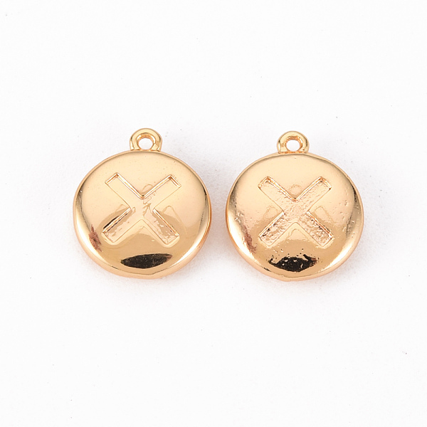 

PandaHall Brass Charms, Flat Round with Plus Sign, Nickel Free, Real 18K Gold Plated, 11x9.5x2.5mm, Hole: 0.9mm Brass Flat Round