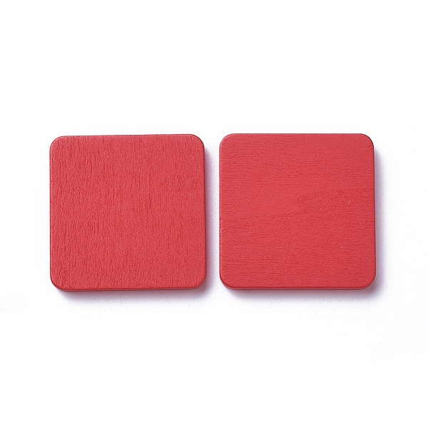 

PandaHall Wood Cabochons, Dyed, Square, Red, 40x40x5mm Wood Square Red