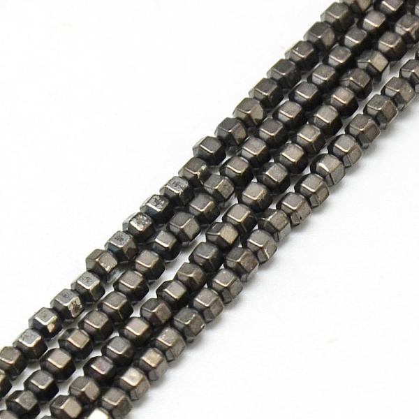 

PandaHall Electroplate Non-magnetic Synthetic Hematite Beads Strands, Hexagon, Black Plated, 2x2x2mm, Hole: 1mm, about 112pcs/strand, 15.7...