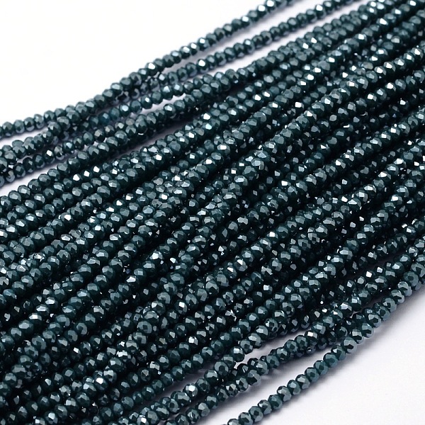 

PandaHall Faceted Rondelle Full Rainbow Plated Electroplate Glass Beads Strands, Prussian Blue, 2.8~3x2mm, Hole: 0.8mm, about 200pcs/strand...